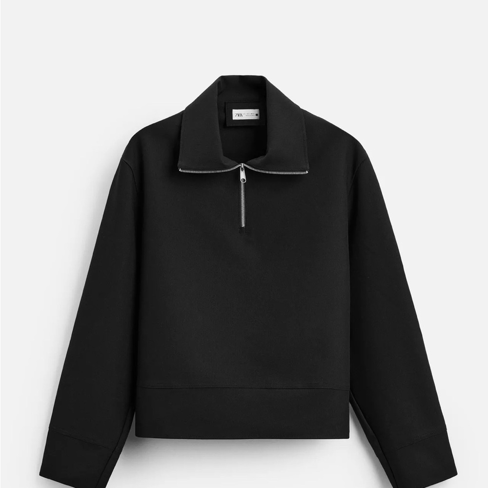 Black Half-Zip Men's Sweater ZARA